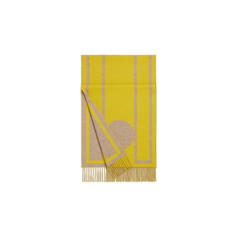 HERMES Knit Scarves Unisex Yellow