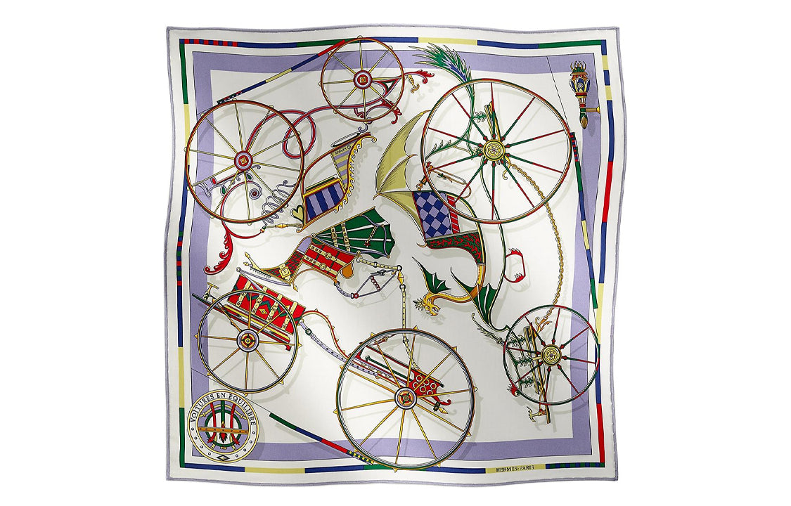 HERMES Silk Scarves Women's Light Purple