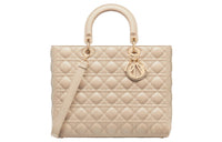 DIOR Lady Dior Sheepskin Lady Dior Bag, Shoulder Bag, Crossbody Bag, Handbag Large Size Women's Rouge Beige