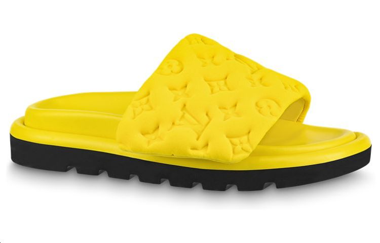 LOUIS VUITTON Pool Pillow Comfort Slide Slippers Women's Yellow