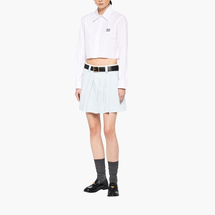 MIU MIU Casual Short Skirts Women's Light Blue