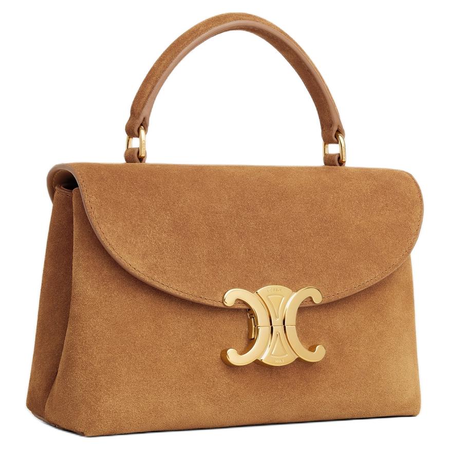 CELINE Suede Calfskin Shoulder Bag, Crossbody Bag, Handbag Women's Brown