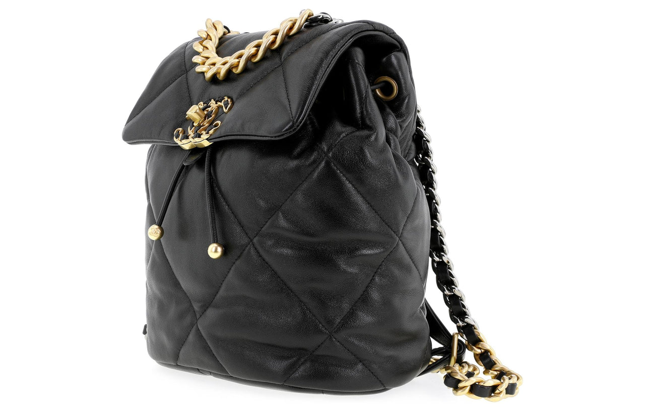 CHANEL 19Bag Sheepskin Backpack Mini Women's Black