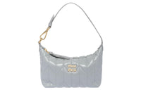 MIU MIU Spirit Patent Leather Handbags Shoulder Bags Women's Blue
