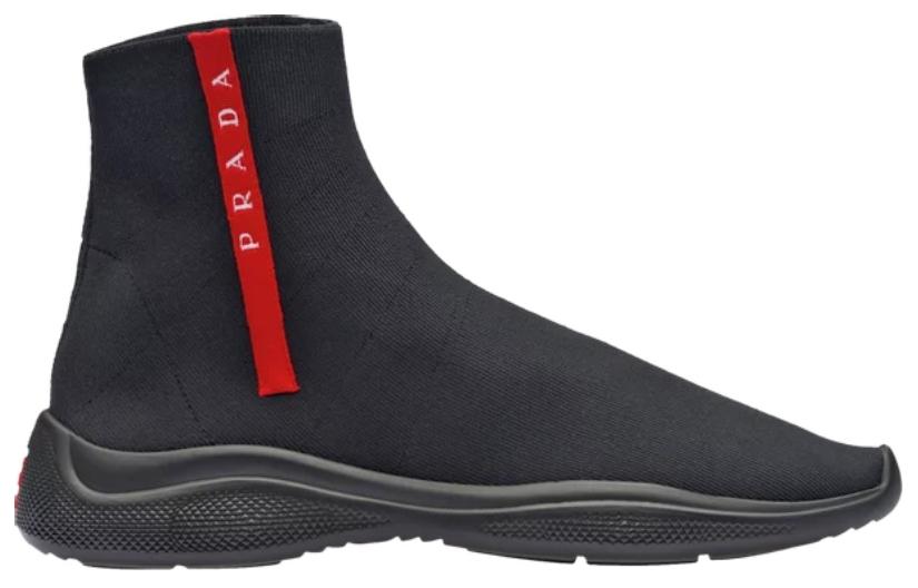 PRADA Casual Shoes Men Mid-Top Black