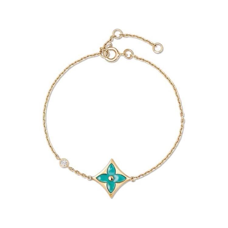 LOUIS VUITTON Color Blossom Bb Star Bracelet Yellow Gold Amazonite And Diamond