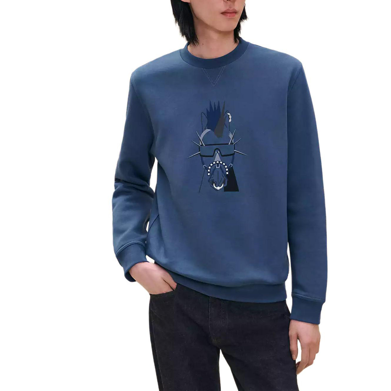 HERMES FW24 Sweatshirt Men's Blue