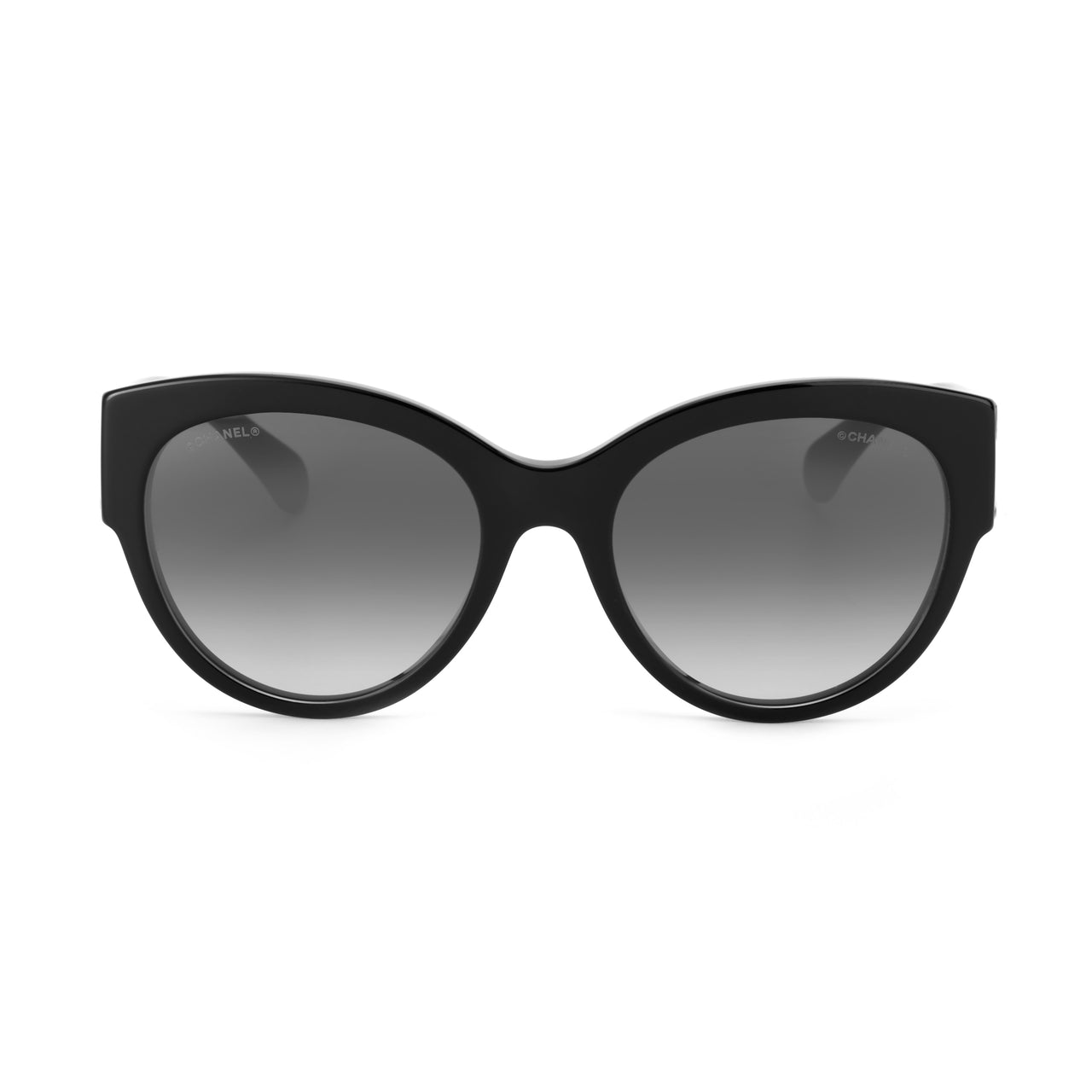 CHANEL Oval Sunglasses Unisex Black