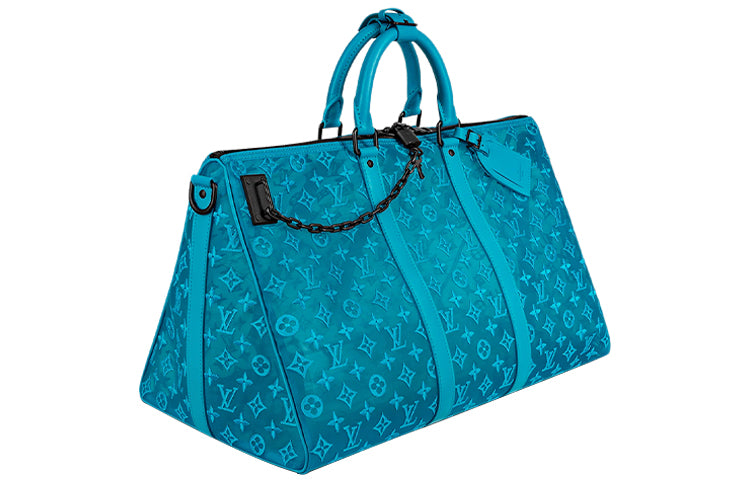 LOUIS VUITTON Keepall Triangle Monogram Mesh 50 Turquoise