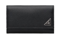 PRADA Saffiano Leather Key Pouch Men's Black