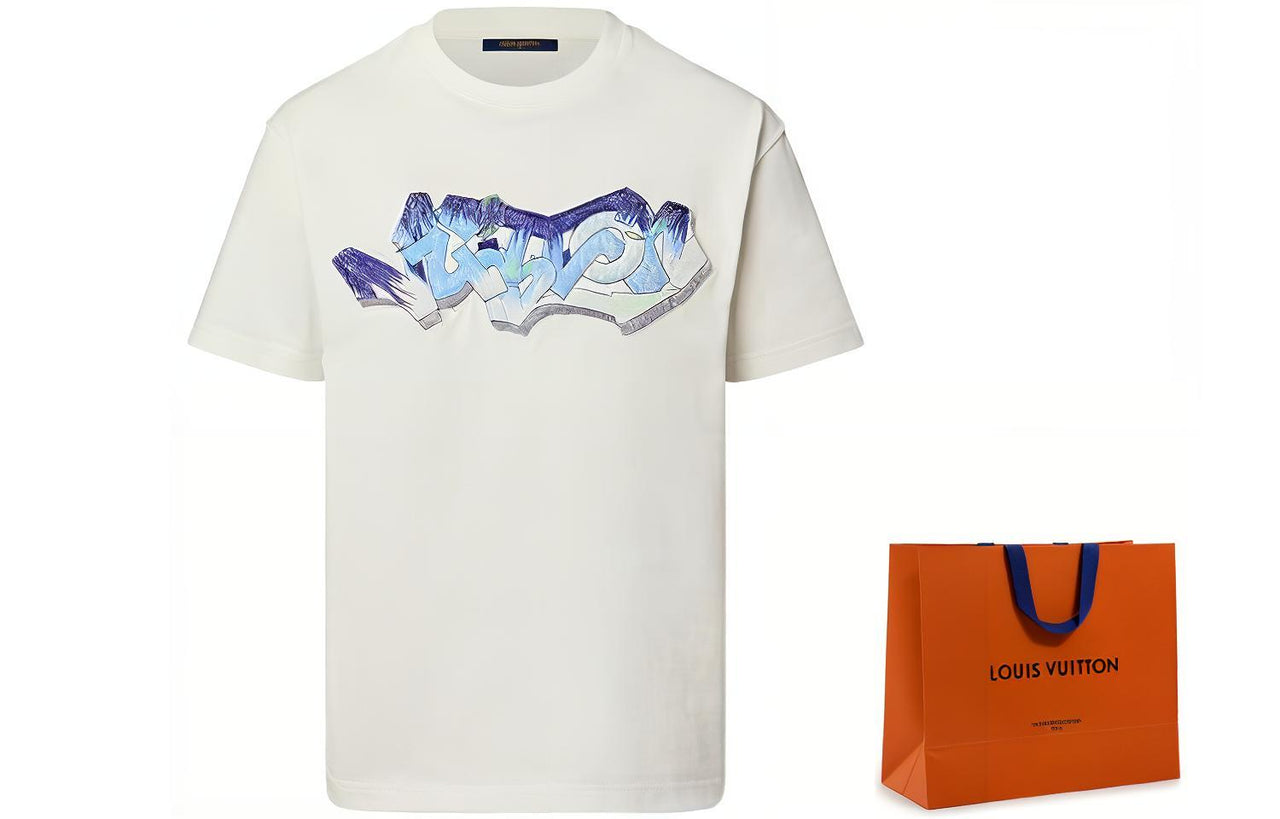 LOUIS VUITTON 3D Lv Graffiti Embroidered T Shirt