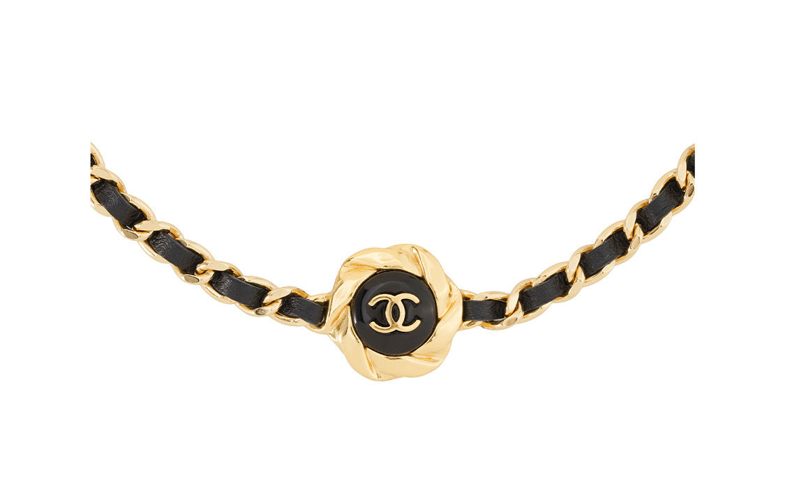CHANEL Metal Necklaces Women's Black