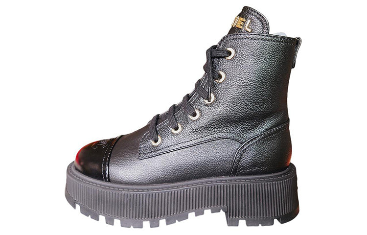 CHANEL Short Martin Boot Women's Black