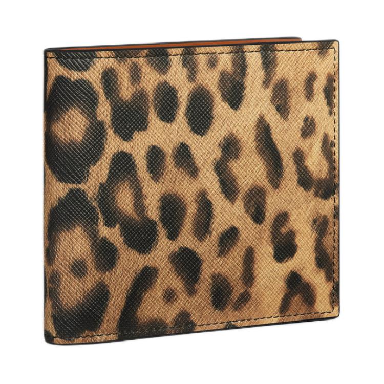 CELINE Canvas Wallet Men's Leopard Print