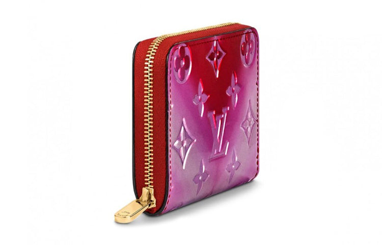 LOUIS VUITTON Zippy Lacquered Finish Calfskin Coin Purse Women's Gradient Pink