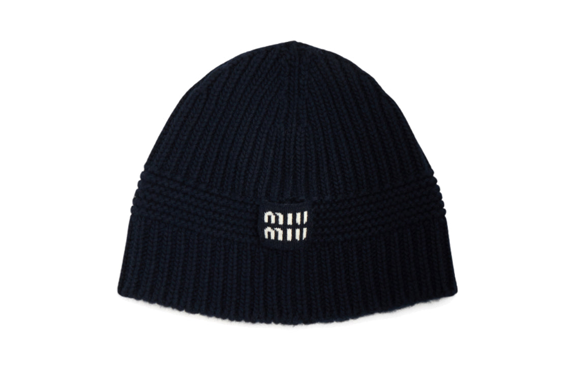 MIU MIU Fabric Beanies Women's Dark Blue