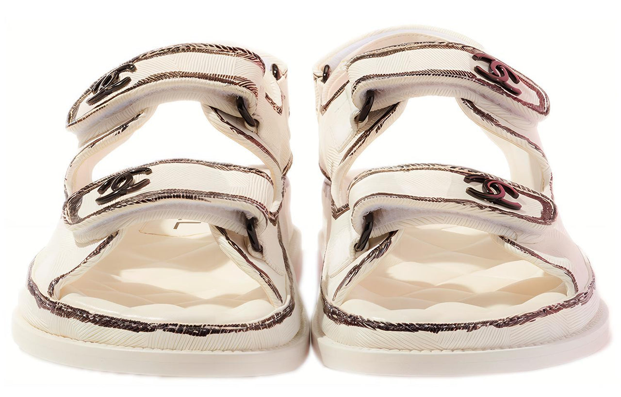 CHANEL Beach Sandals Women's Black White