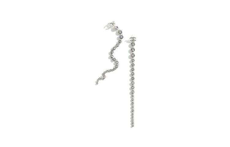 CHANEL Earrings Women's Silver
