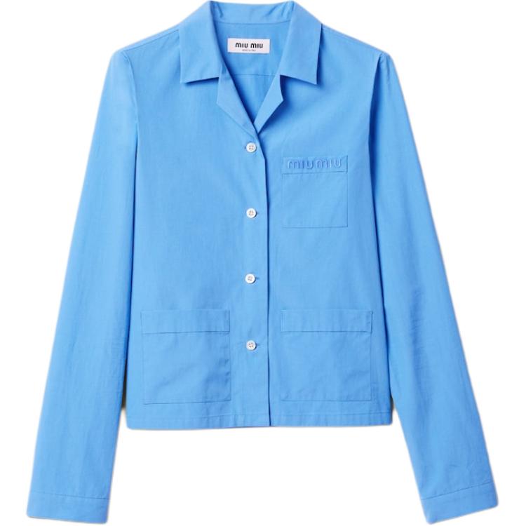 MIU MIU Shirt L/S Button Up Multi Pocket Cotton