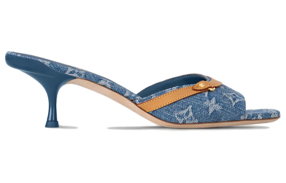LOUIS VUITTON Revival Rubber Sole Slide Slippers Women's Blue