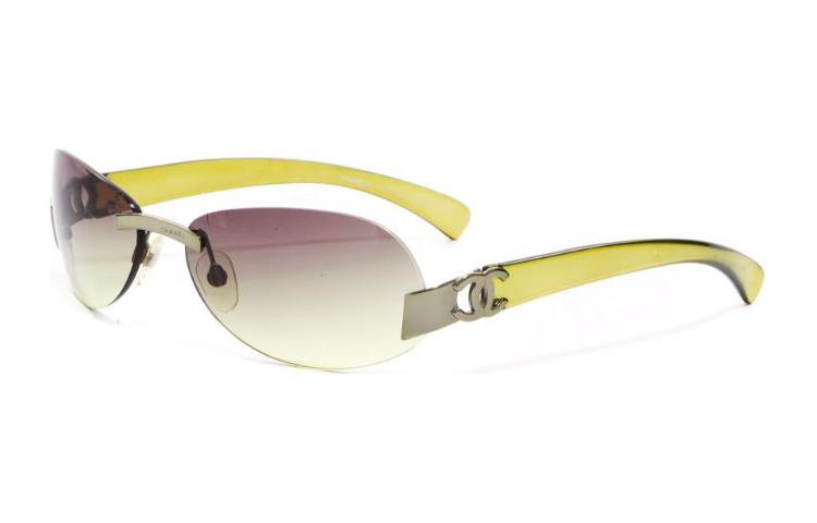 CHANEL 2000s Cc Plaque Rimless Sunglasses