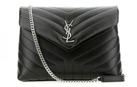 SAINT LAURENT LOULOU Calfskin Crossbody Bag, Shoulder Bag Women's Black