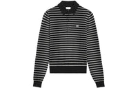 CELINE Striped Triomphe Polo In Fine Wool Polo Shirt Men's Black
