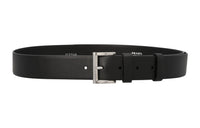 PRADA Leather Belts Men's Black Width  3.5cm