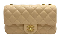 CHANEL Classic Flap CF Sheepskin Chain Bag Shoulder Bag Crossbody Bag Mini Women's Milk Tea Nude