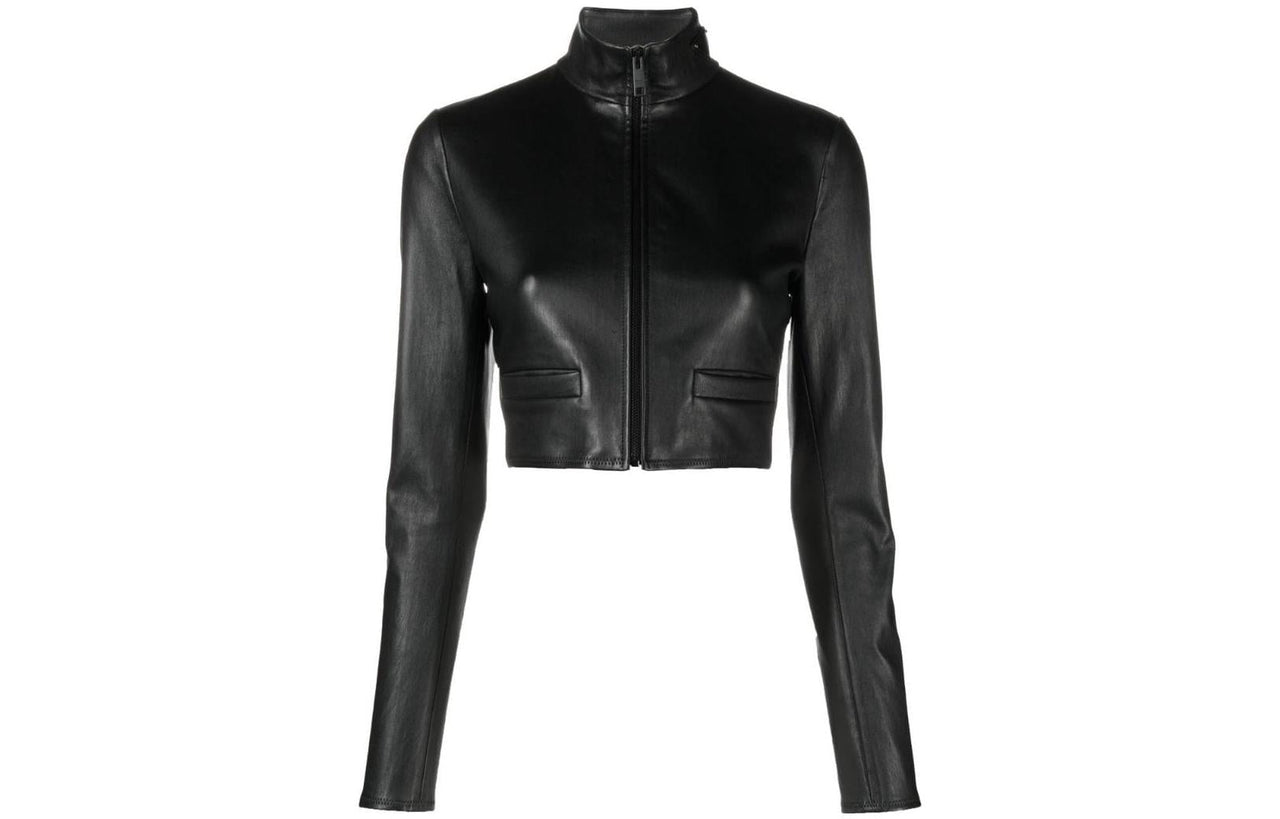 PRADA Cropped Nappa Leather Jacket