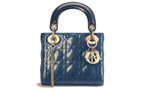 DIOR Lady Dior Calfskin Dior Bag Shoulder Bag Crossbody Bag Handbag Mini Women's Light Midnight Blue