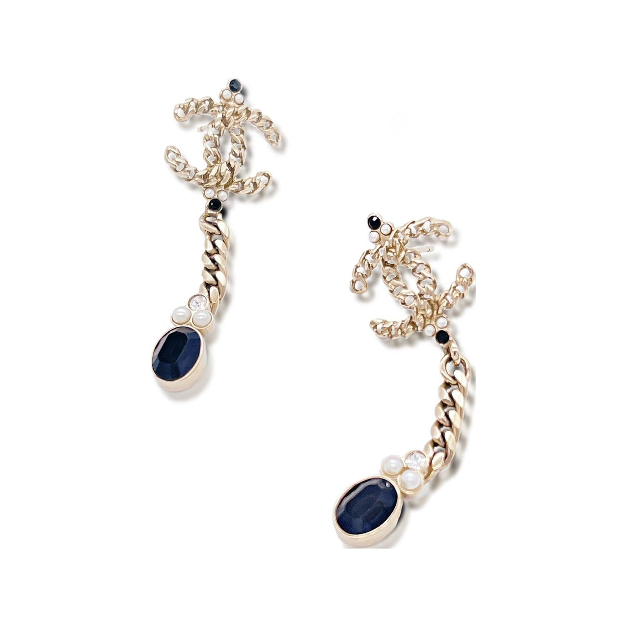 CHANEL Metal Earrings Women's Gold