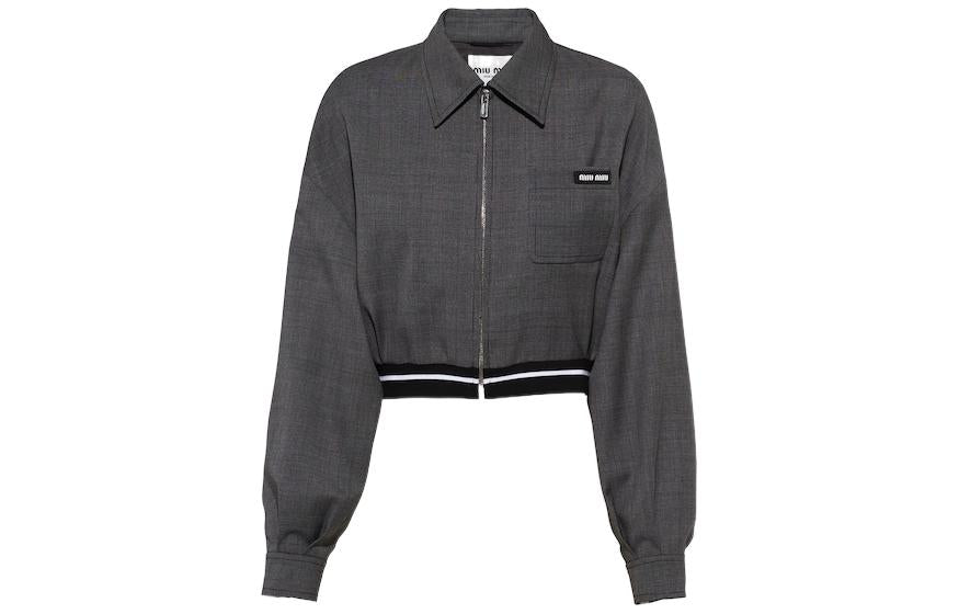 MIU MIU FW22 Cropped Coats Women's Gray