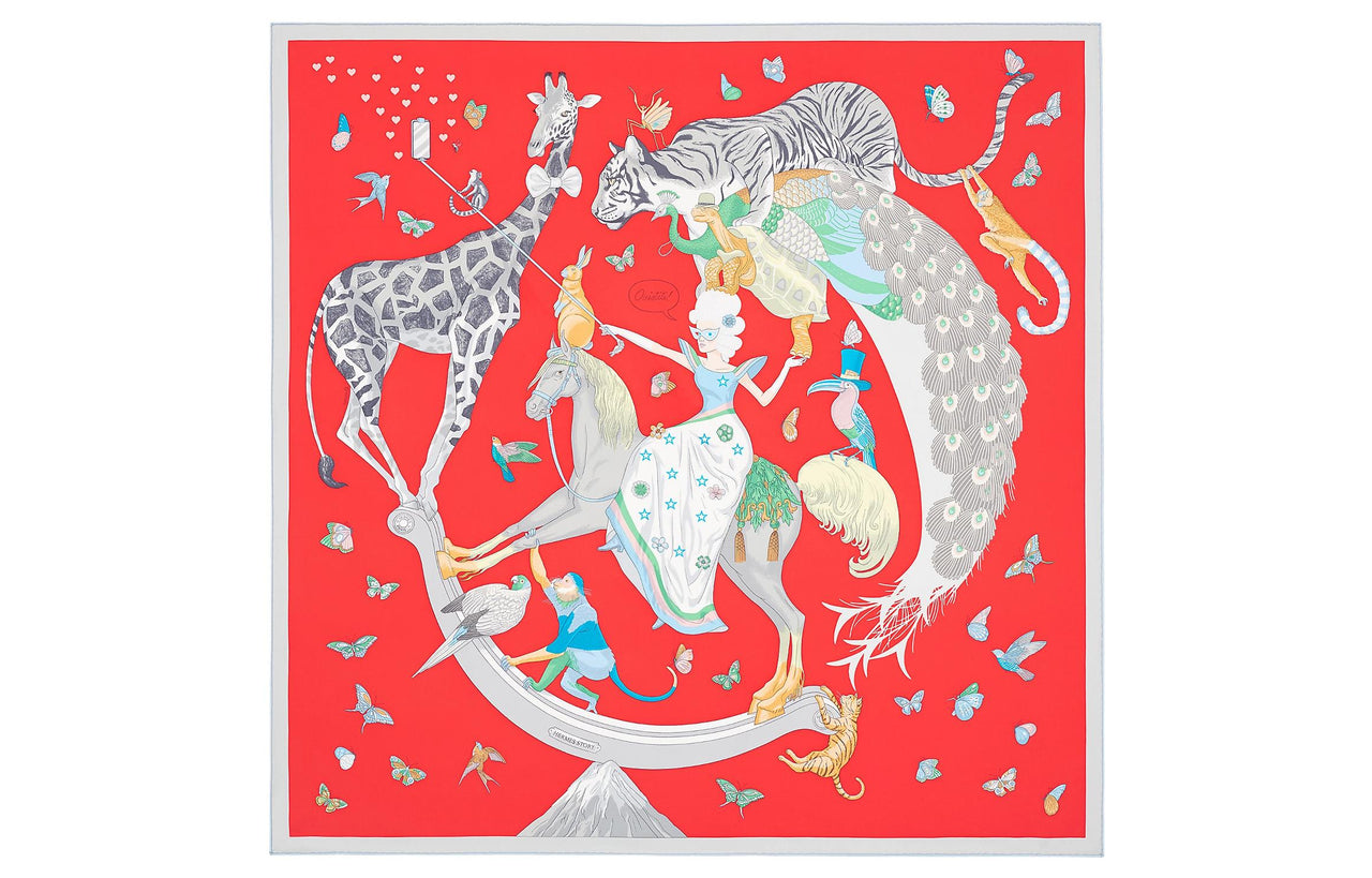 HERMES Silk Scarves Women's Multicolor