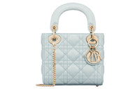 DIOR Lady Dior Sheepskin Dior Bag Shoulder Bag Crossbody Bag Handbag Mini Women's Blue