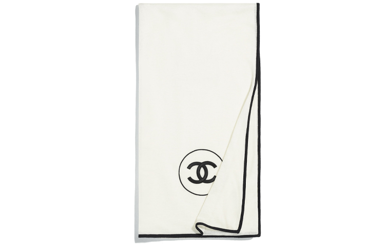 CHANEL Knit Scarves Unisex White