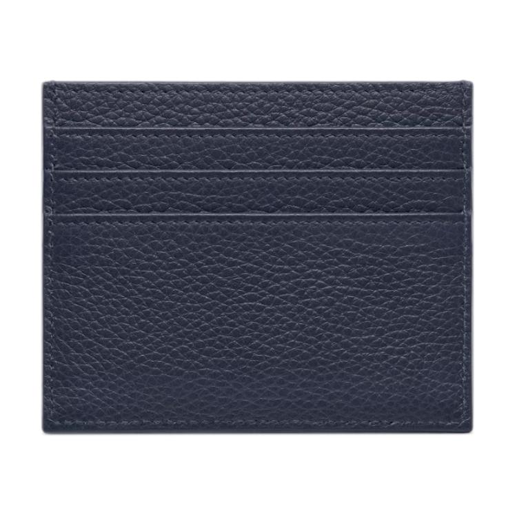 DIOR Calfskin Card Holder Men's Marine Blue