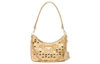 PRADA Nappa Leather Handbag Shoulder Bag Women's Gold