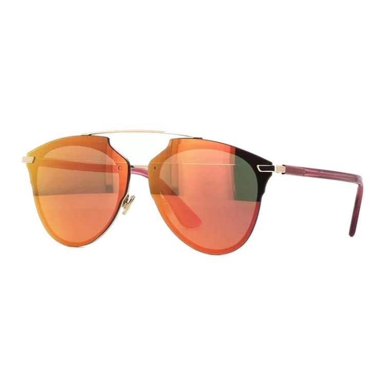 DIOR Metal Irregular Shape Sunglasses Unisex Red