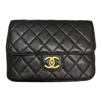 CHANEL Goatskin Mouth Cover Bag Crossbody Bag Shoulder Bag Women's Black