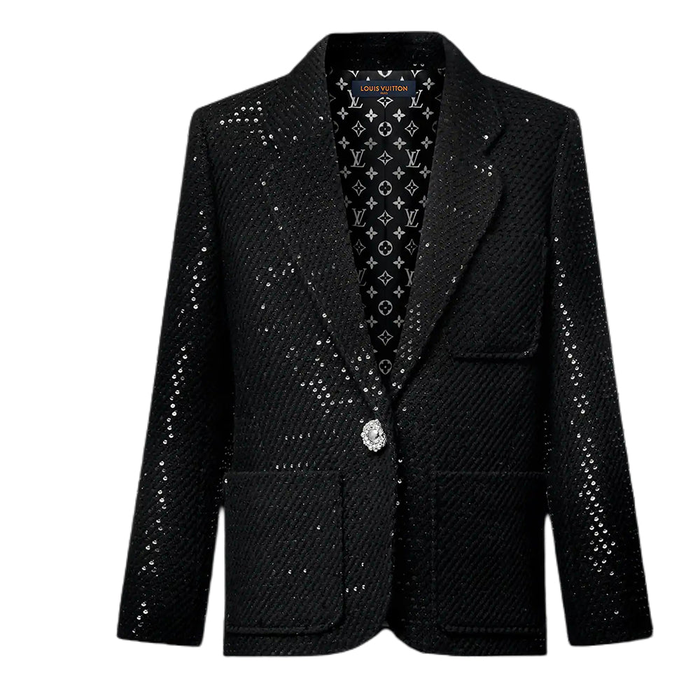LOUIS VUITTON Sequin Tweed Preppy Blazer