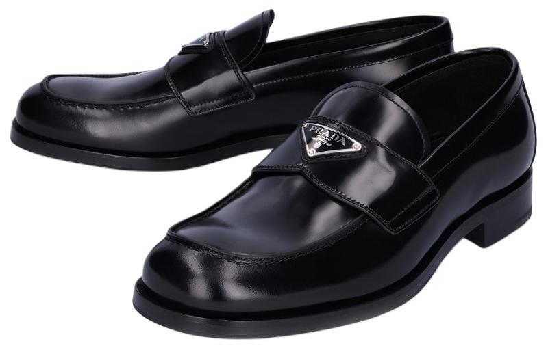 PRADA Logo Plaque Loafers