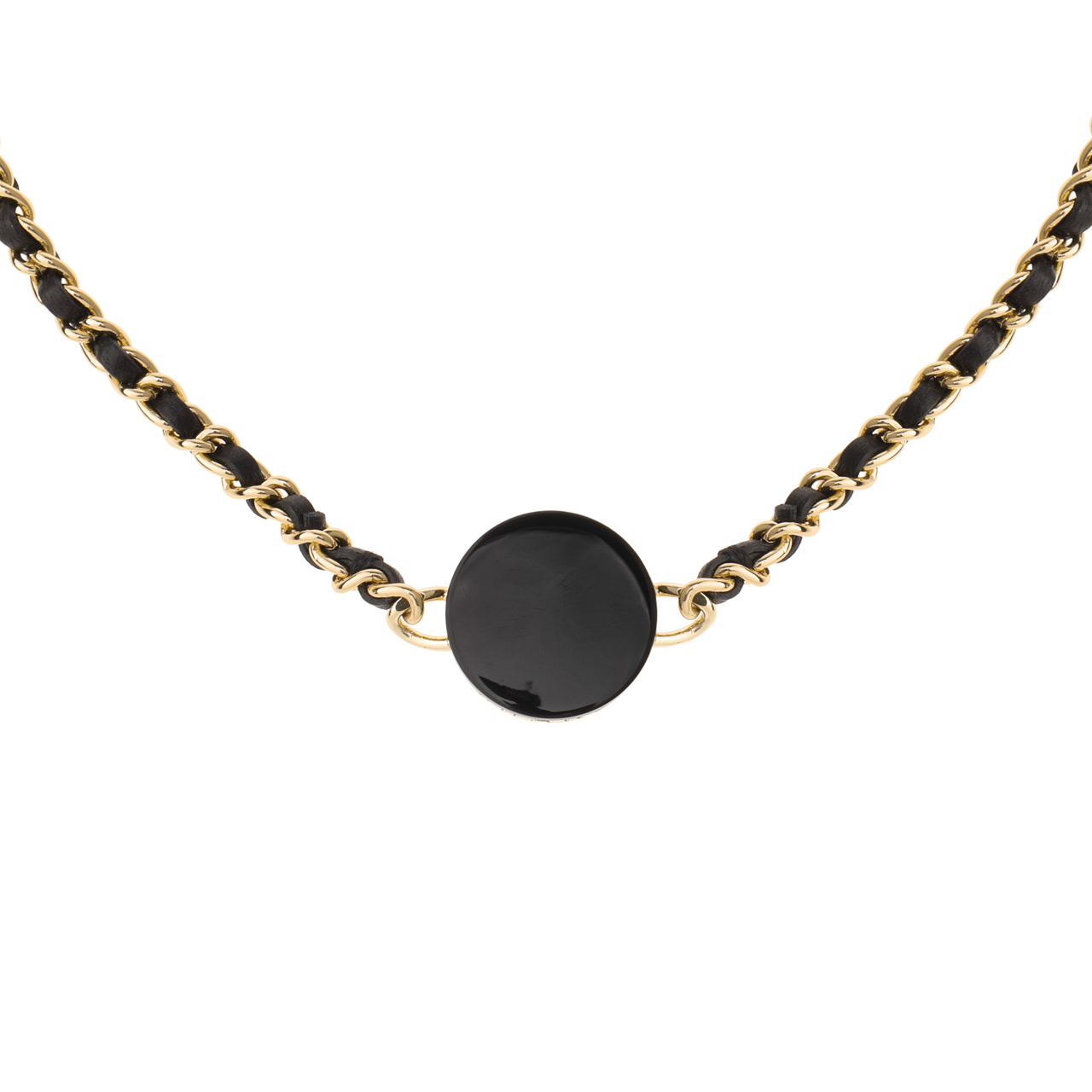 CHANEL Metal Necklaces Women's Gold/Black