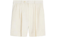 CELINE Triple pleated Masculin Shorts In Striped Wool