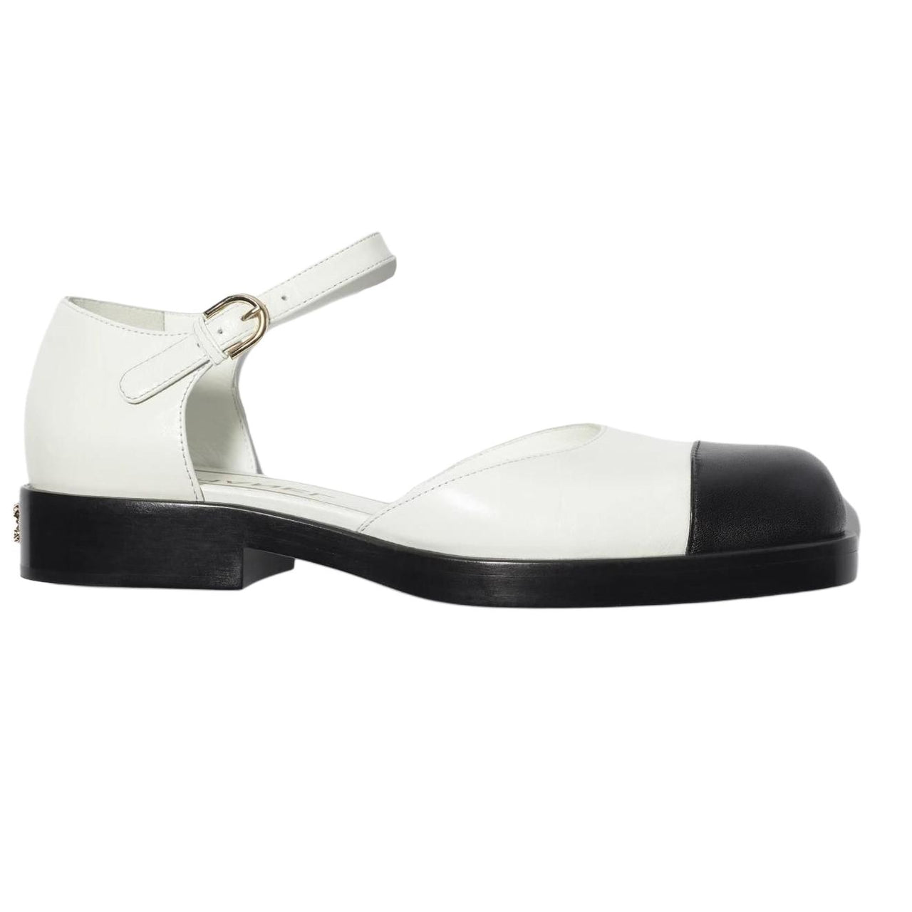CHANEL Mary Jane Shoes Women's Black White