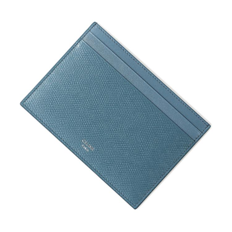 CELINE Cow Leather Card Holder Men's Blue