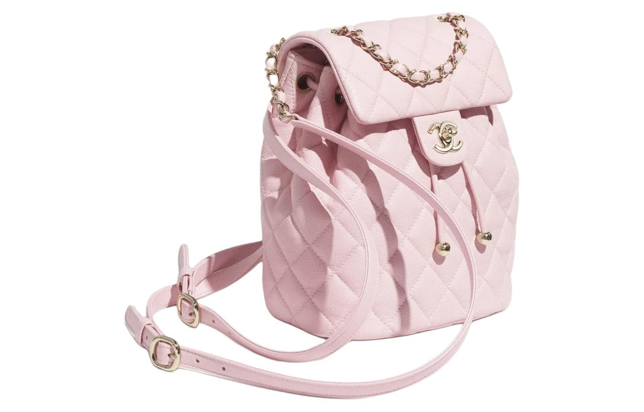 CHANEL Bright Grain Calfskin Backpack Women's Pink