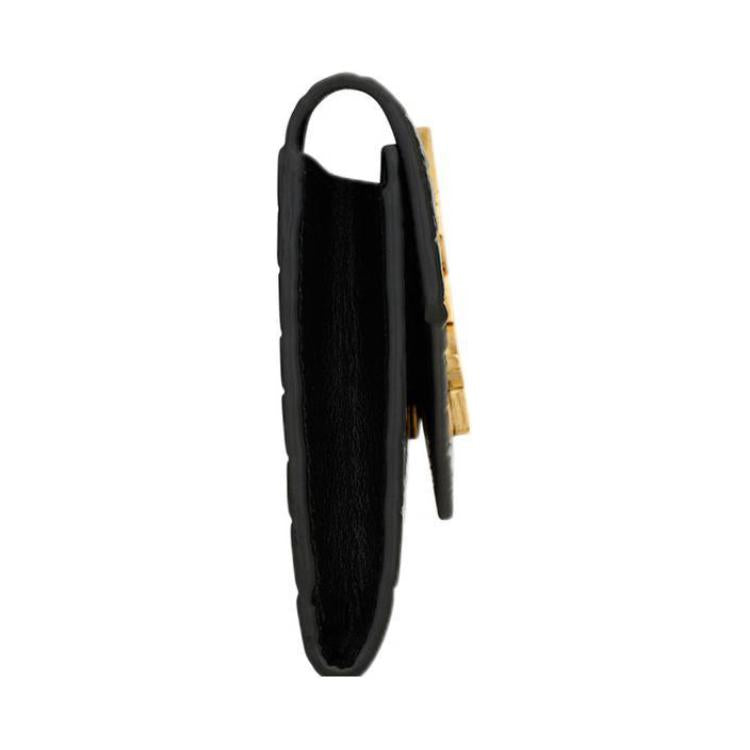 SAINT LAURENT CASSANDRE Cow Leather Envelope Bag Wallet Trumpets Women's Black