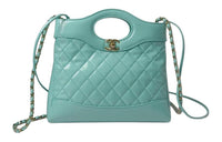 CHANEL Calfskin Shoulder Bag Crossbody Bag Handbag Mini Women's Turkey Blue