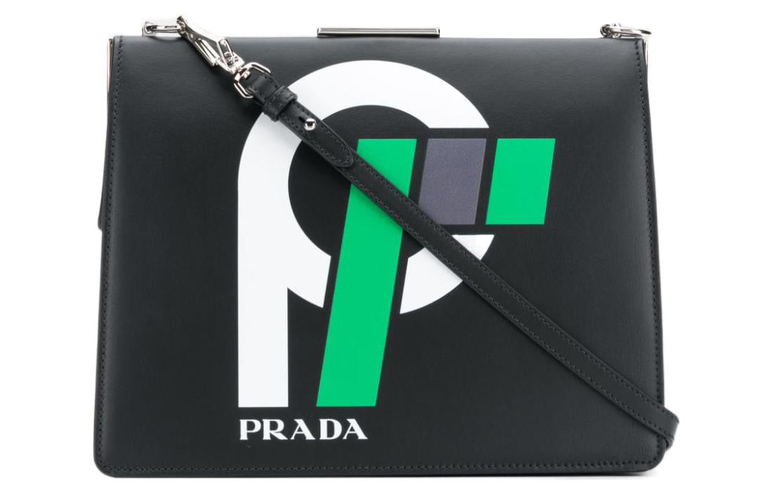 PRADA Calfskin Shoulder Bag Handbag Women's Black